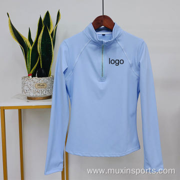 Blue Zip Baselayer Equestrian Competition Shirt